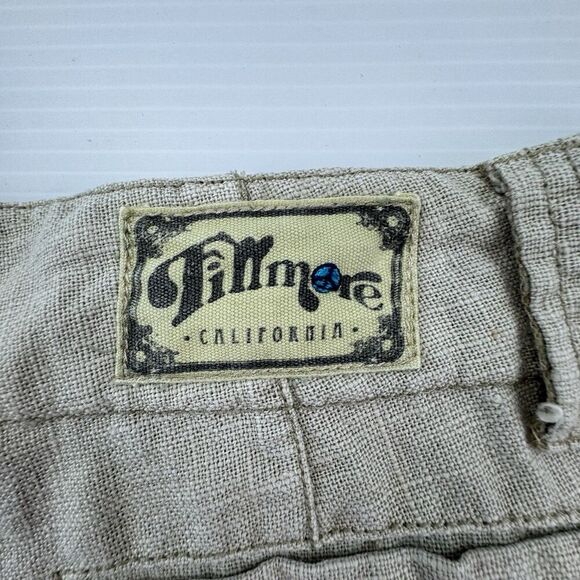 Fillmore California 100% Linen Shorts Size 25 Beige Textured Rolled Hem Boho - Picture 9 of 9